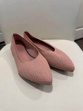 Pink Pointed Ballet Flats in Dusty Rose